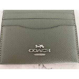 Coach Women Leather Mini Wallet Cardholder Green
